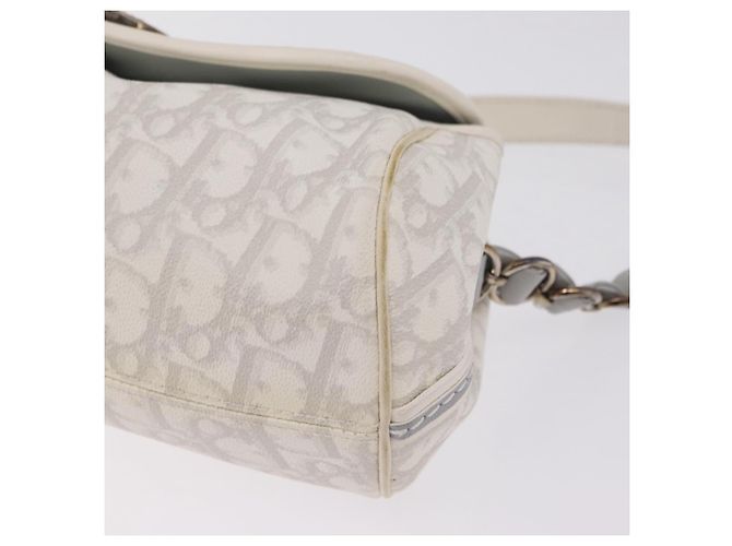 Christian Dior Trotter Canvas Romantic Chain Bag PVC White Silver - vista 18
