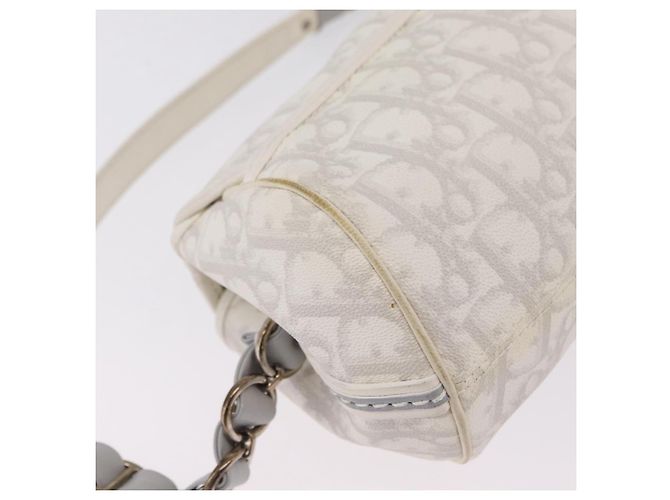 Christian Dior Trotter Canvas Romantic Chain Bag PVC White Silver - vista 19