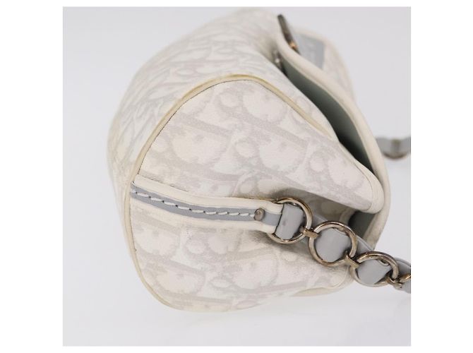 Christian Dior Trotter Canvas Romantic Chain Bag PVC White Silver - vista 3