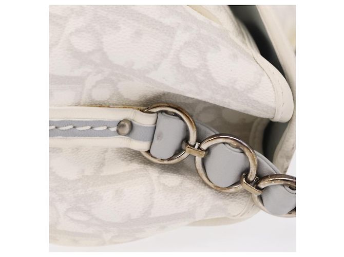 Christian Dior Trotter Canvas Romantic Chain Bag PVC White Silver - vista 4