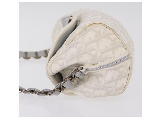 Christian Dior Trotter Canvas Romantic Chain Bag PVC White Silver - vista 5
