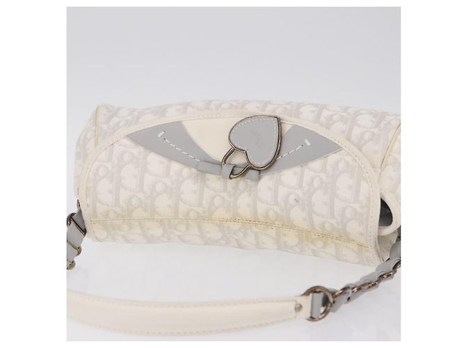 Christian Dior Trotter Canvas Romantic Chain Bag PVC White Silver - vista 7