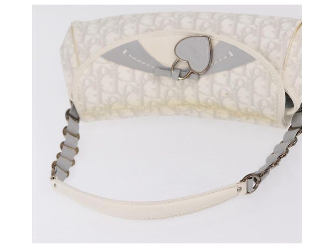 Christian Dior Trotter Canvas Romantic Chain Bag PVC White Silver - vista 8