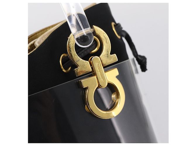 Salvatore Ferragamo Gancini Hand Bag Plastic Clear Gold Tone - vista 17
