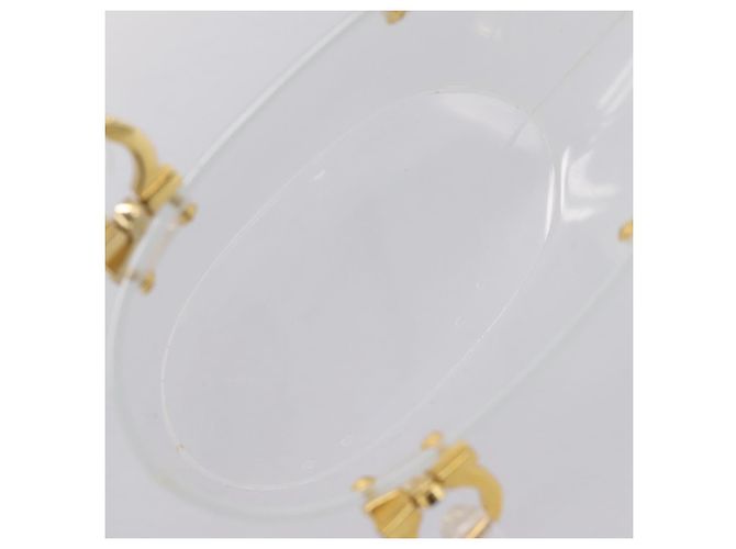 Salvatore Ferragamo Gancini Hand Bag Plastic Clear Gold Tone - vista 23
