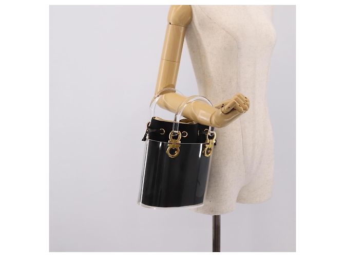 Salvatore Ferragamo Gancini Hand Bag Plastic Clear Gold Tone - vista 24