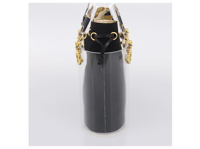Salvatore Ferragamo Gancini Hand Bag Plastic Clear Gold Tone - vista 3