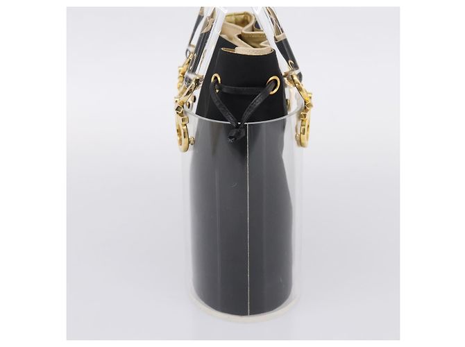 Salvatore Ferragamo Gancini Hand Bag Plastic Clear Gold Tone - vista 4