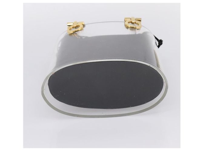 Salvatore Ferragamo Gancini Hand Bag Plastic Clear Gold Tone - vista 5