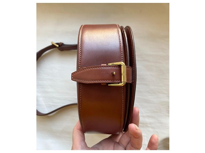 Ralph Lauren Collection Mini Borsa Saddle in Pelle Marrone - vista 10