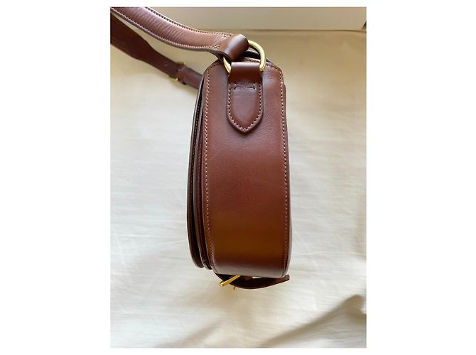 Ralph Lauren Collection Mini Borsa Saddle in Pelle Marrone - vista 11