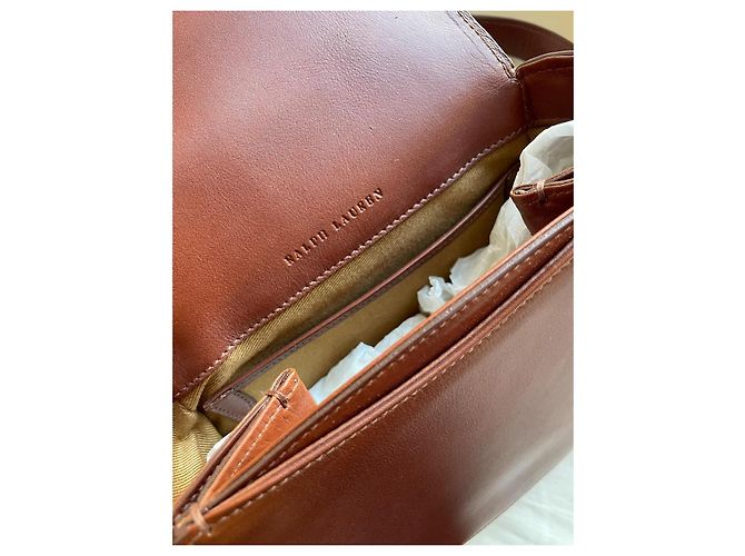 Ralph Lauren Collection Mini Borsa Saddle in Pelle Marrone - vista 15