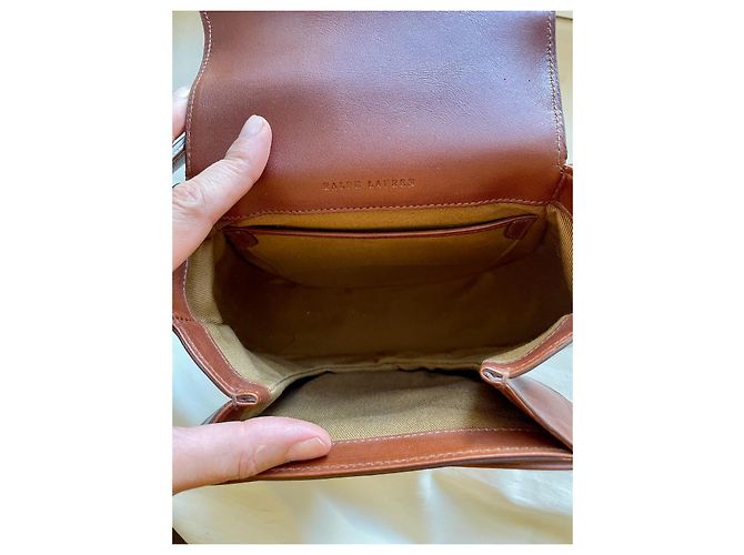 Ralph Lauren Collection Mini Borsa Saddle in Pelle Marrone - vista 16
