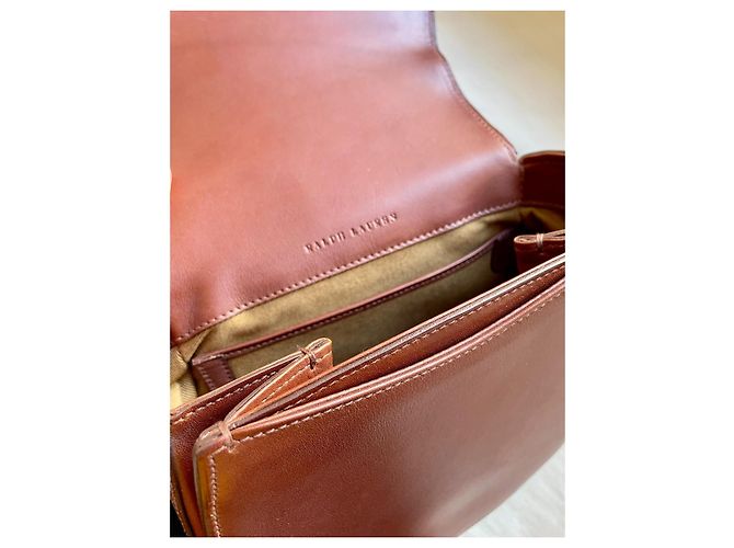 Ralph Lauren Collection Mini Borsa Saddle in Pelle Marrone - vista 19