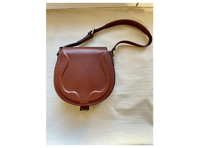 Ralph Lauren Collection Mini Borsa Saddle in Pelle Marrone - vista 2
