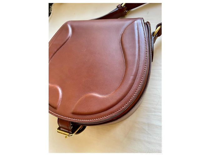 Ralph Lauren Collection Mini Borsa Saddle in Pelle Marrone - vista 3