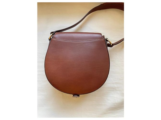 Ralph Lauren Collection Mini Borsa Saddle in Pelle Marrone - vista 5