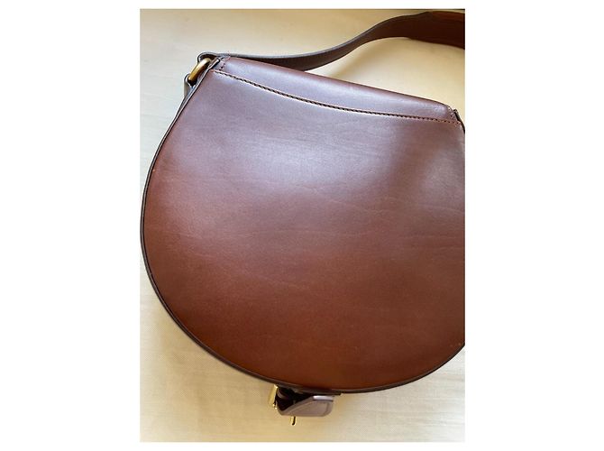 Ralph Lauren Collection Mini Borsa Saddle in Pelle Marrone - vista 6