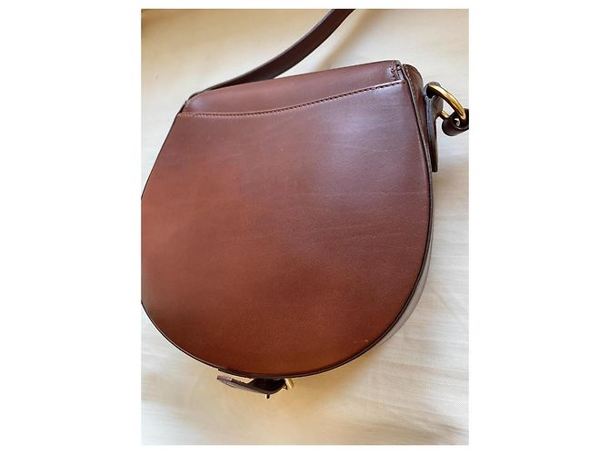 Ralph Lauren Collection Mini Borsa Saddle in Pelle Marrone - vista 7