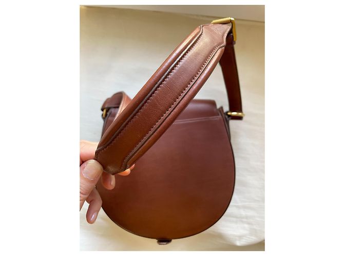 Ralph Lauren Collection Mini Borsa Saddle in Pelle Marrone - vista 8