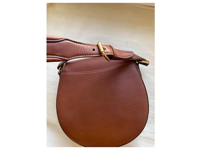 Ralph Lauren Collection Mini Borsa Saddle in Pelle Marrone - vista 9