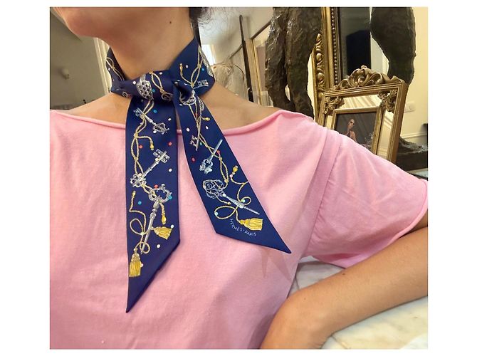 Twilly Hermès de seda Les Clés à Pois - vista 3