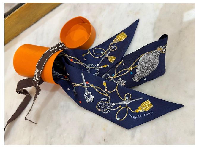 Twilly Hermès de seda Les Clés à Pois - vista 7