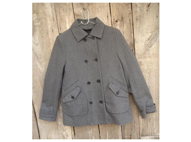 Lacoste Grey Wool Pea Coat - view 8