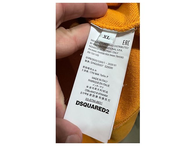 DSquared2 Sudadera de algodón naranja con logo - vista 4