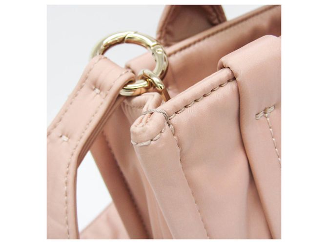 Borsa Chloé Woody Small in nylon, Rosa - vista 8