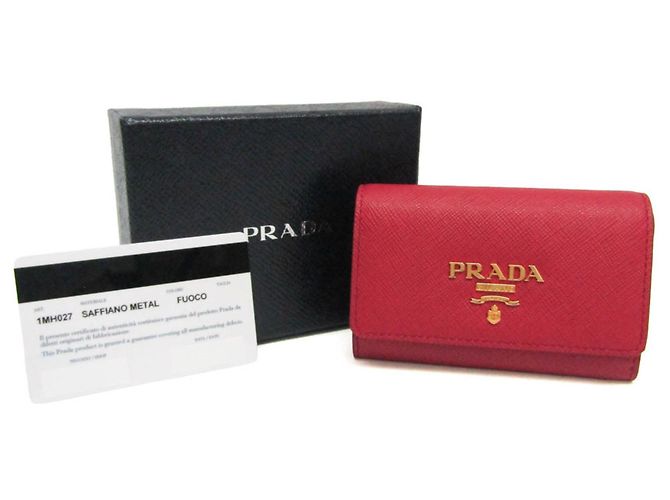 Monedero Prada de piel Saffiano rojo - vista 2
