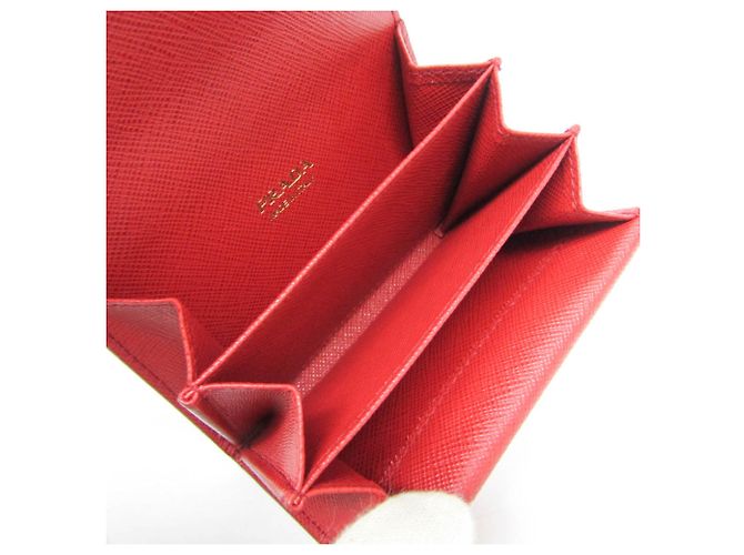 Monedero Prada de piel Saffiano rojo - vista 4