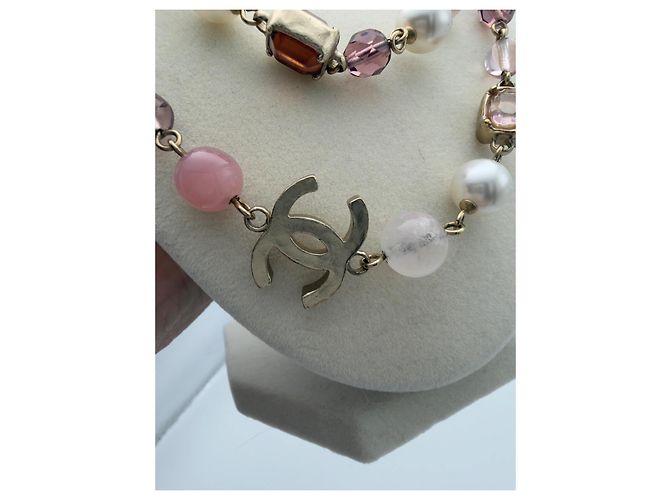 Chanel Collana Lunga Perle Sintetiche Rosa e Bianche Autunno 2007 - vista 4
