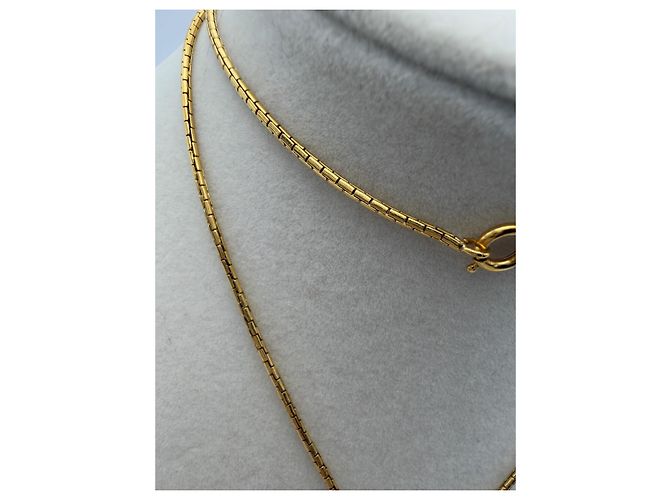 Collana Chanel Lion placcata oro con perla rossa - vista 7