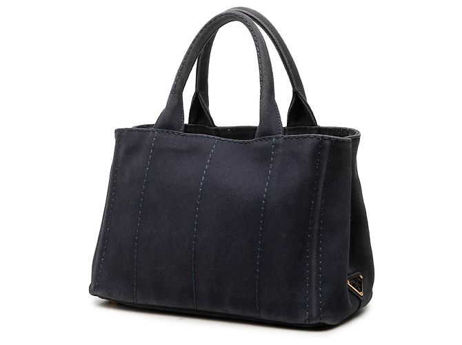 Prada Blue Small Canvas Canapa Logo Tote - Ansicht 2