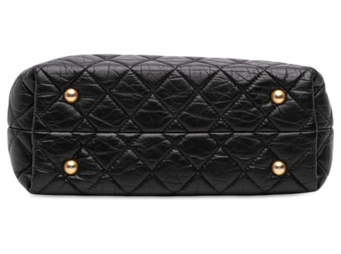 Borsa Chanel Reissue 2.55 in pelle di vitello invecchiata matelassé nera - vista 3