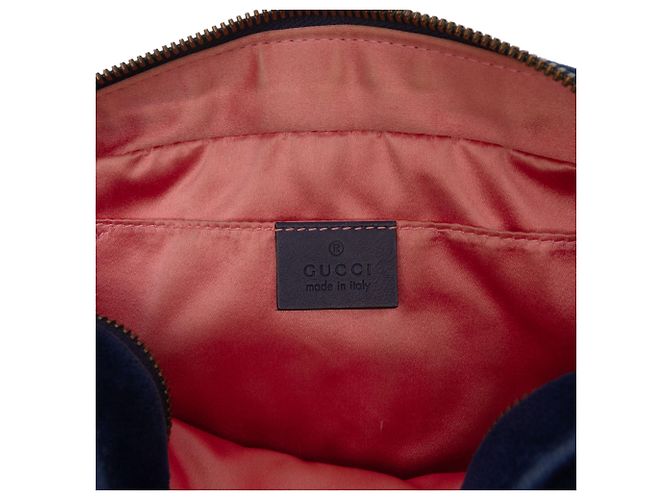 Gucci Borsa a tracolla Small GG Marmont Matelassé in velluto blu - vista 5