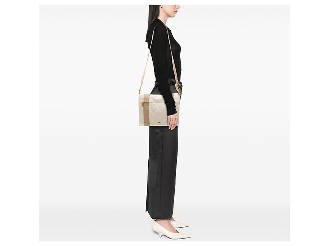 Hermès Beige Canvas Fourre Tout Besace MM - vista 6