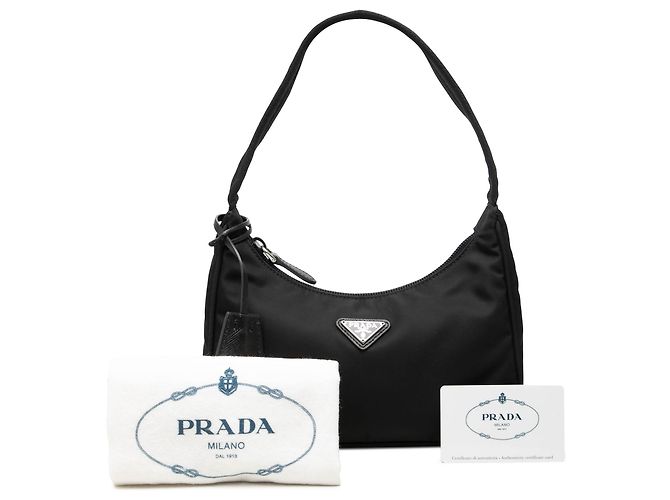 Re-Edition Borsa a tracolla Prada Mini Tessuto Re Edition 2000 Nera - vista 7