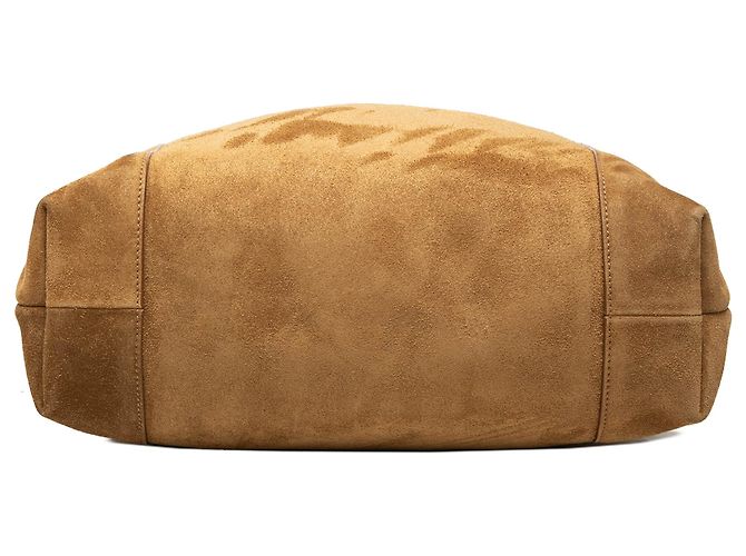 Autre Marque Saint Laurent Borsa Hobo Tanger in camoscio marrone - vista 3