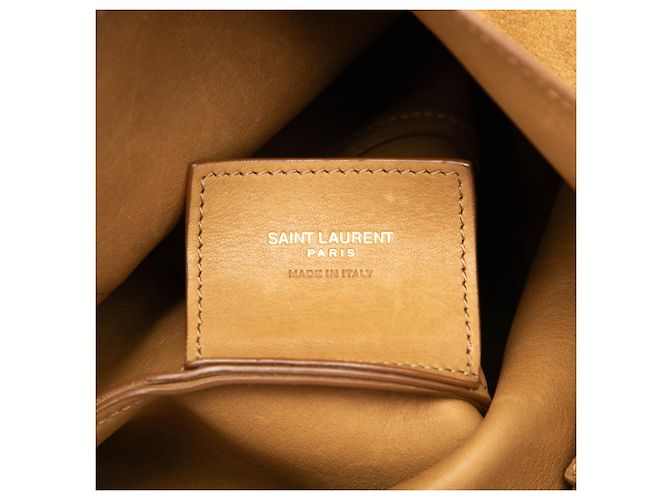 Autre Marque Saint Laurent Borsa Hobo Tanger in camoscio marrone - vista 5