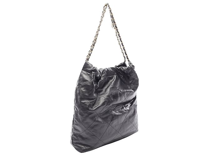Chanel 22 Hobo Large in vitello lucido nero - vista 2