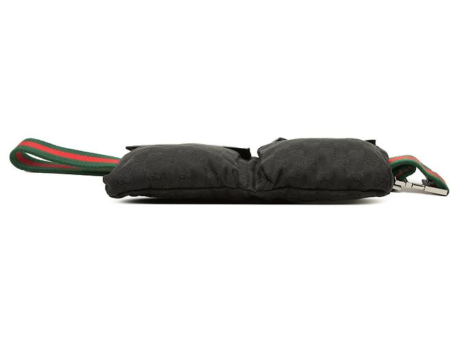 Bolso cinturón Gucci Black GG Canvas Web con doble bolsillo - vista 3