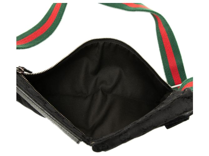 Bolso cinturón Gucci Black GG Canvas Web con doble bolsillo - vista 4