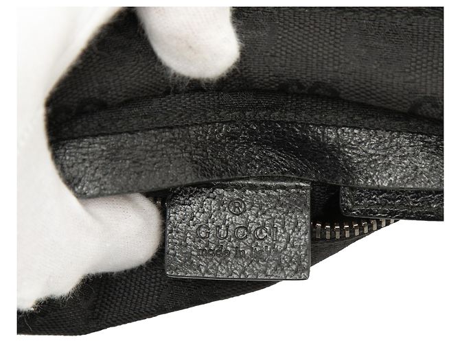 Bolso cinturón Gucci Black GG Canvas Web con doble bolsillo - vista 5