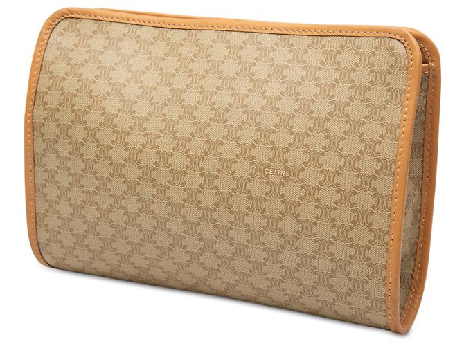 Céline Celine Beige Macadam Clutch aus beschichtetem Canvas - Ansicht 2