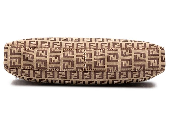 Fendi Brown Zucchino Canvas Pochette - view 3