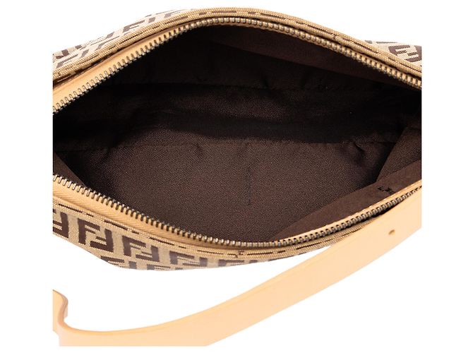 Fendi Brown Zucchino Canvas Pochette - view 4