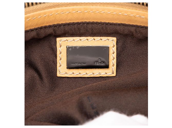 Fendi Brown Zucchino Canvas Pochette - view 5