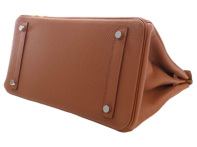 Hermès Brown Togo and Swift Officier Verso Birkin Retourne 30 - vista 10